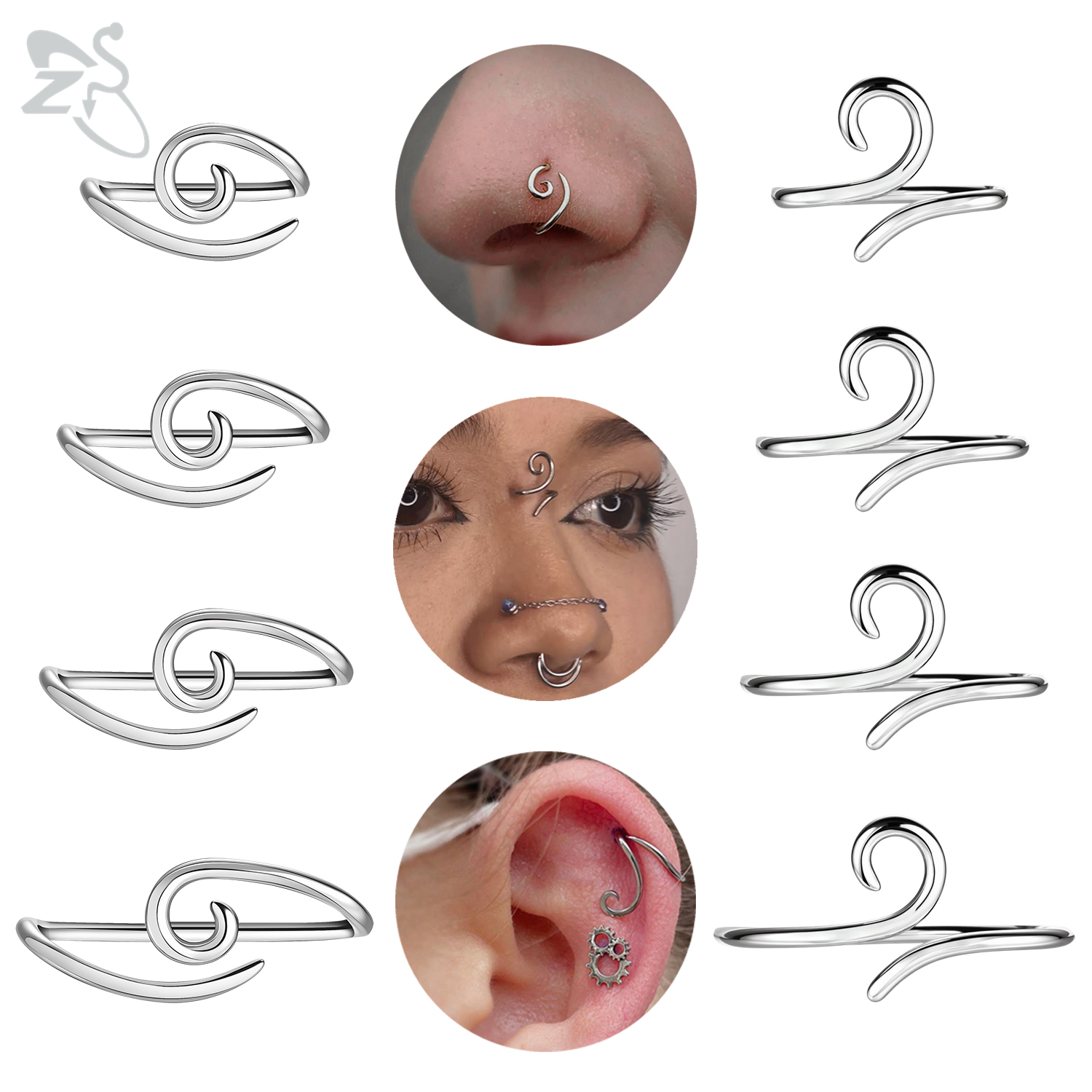 Body Jewelry Hypoallergenic - ZS 1 PC 16G 925 Sterling