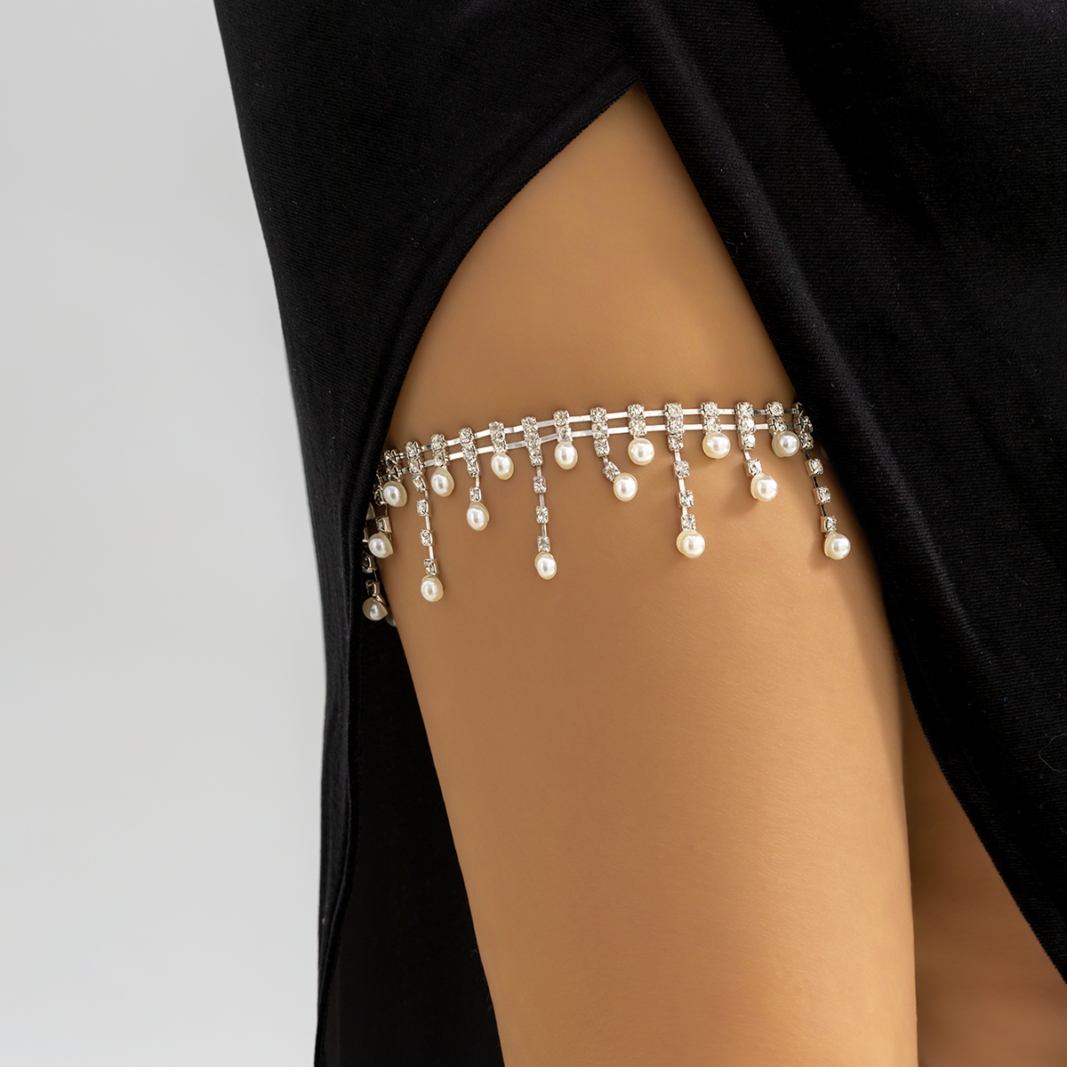 Body Jewelry Leg Chain - IngeSight.Z Sexy Full Rhinestones Imitation Pearl