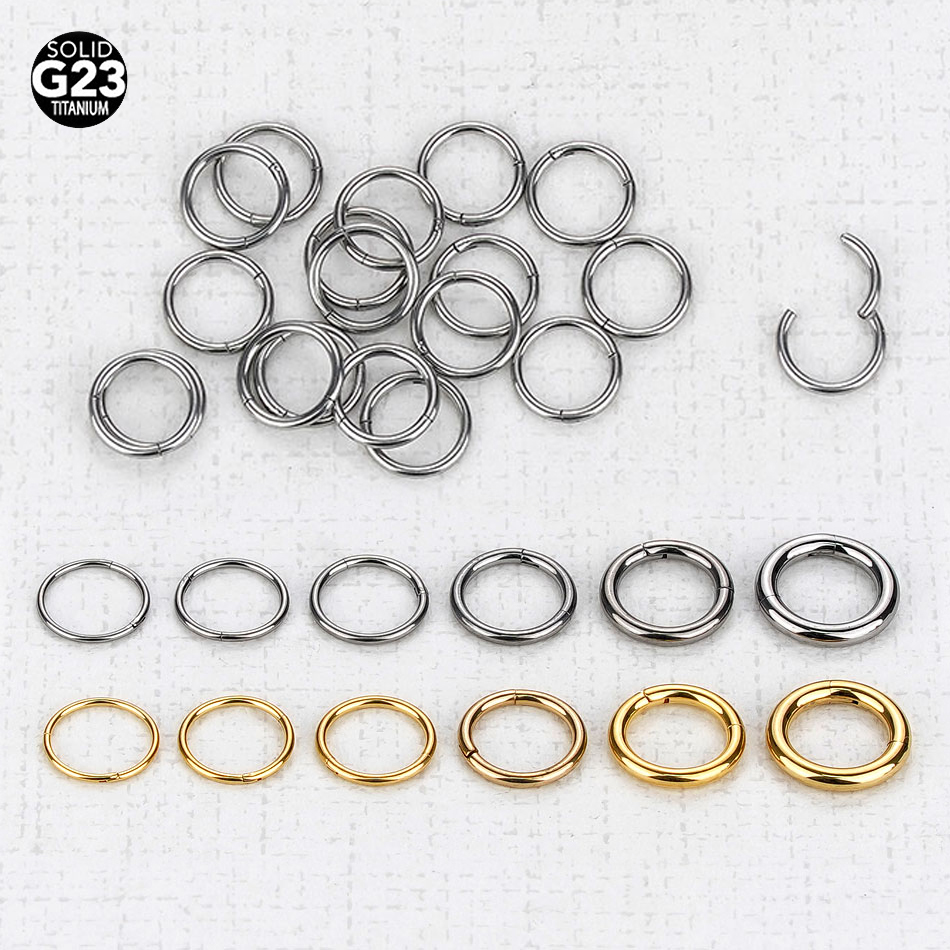 Septum Clicker Ring - 1Pc G23 Titanium Hinged Segment Nose