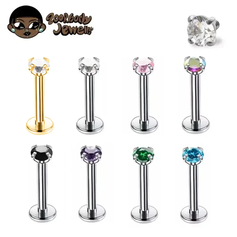 Septum Clicker Ring - 1Pcs G23 Titanium Piercing CZ Gem