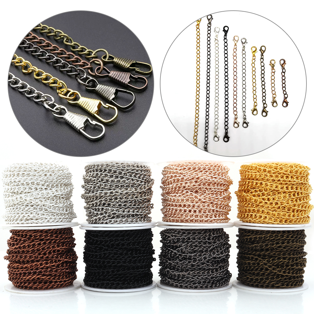 Body Jewelry Outfit - 10yards/roll Flat 2-6mm Extension Thin Chain