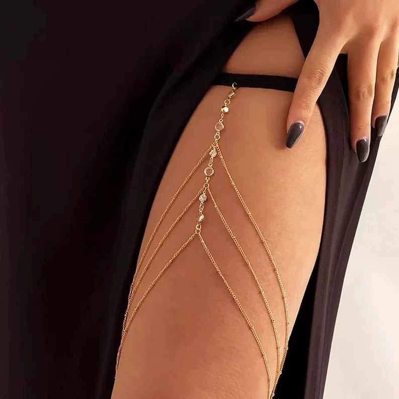 2025 New Women Bohemian Thigh  – Body Jewelry Leg Chain recenzja i cena