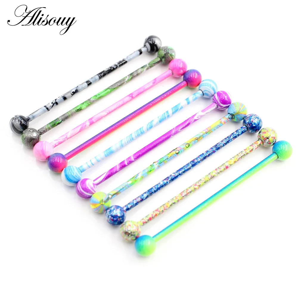 Alisouy 2PC Long Straight Stai – Body Jewelry Industrial recenzja i cena