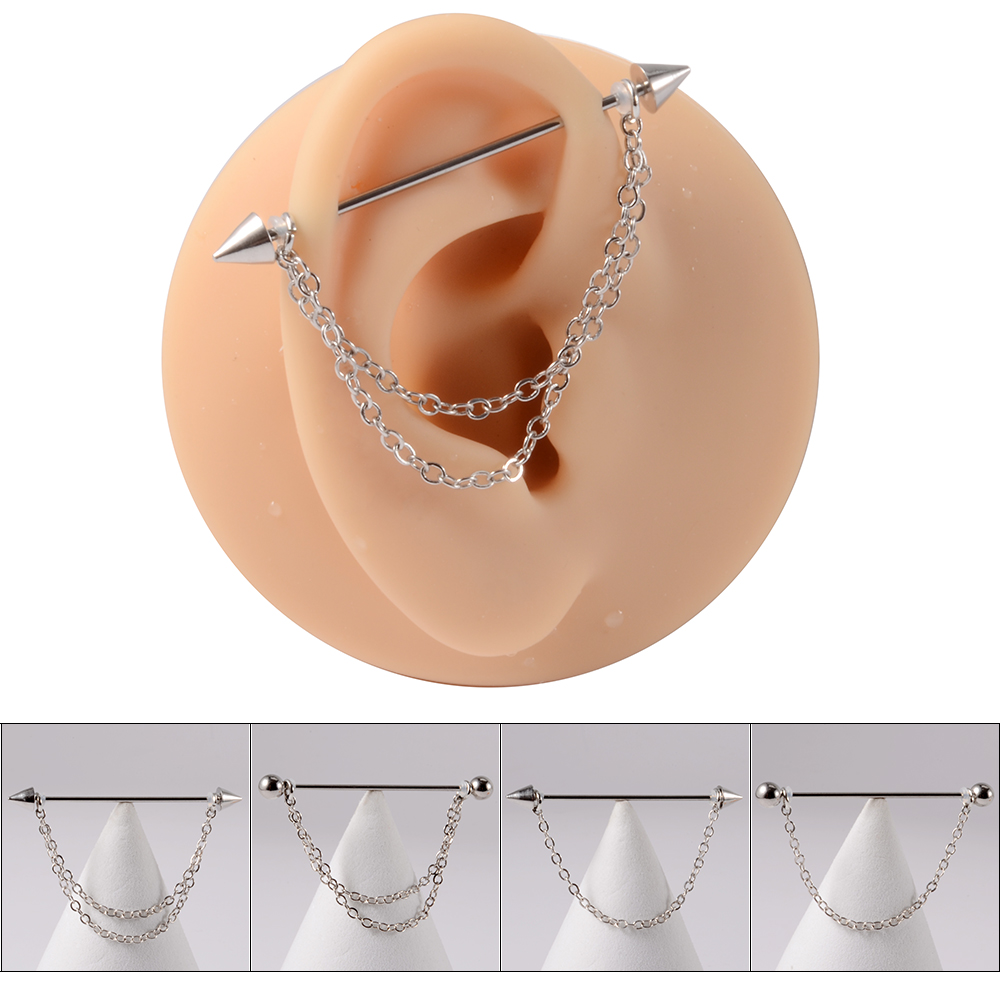 1PC 14G 1.6*38mm CZ Industrial – Body Jewelry Industrial recenzja i cena