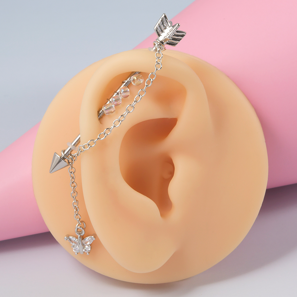 1PC 14G 1.6*38mm CZ Industrial – Body Jewelry Industrial recenzja i cena