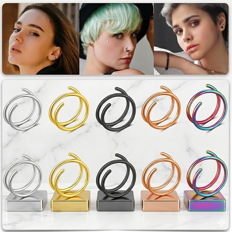 1PC Stainless Steel 316 Double – Body Jewelry Nose recenzja i cena