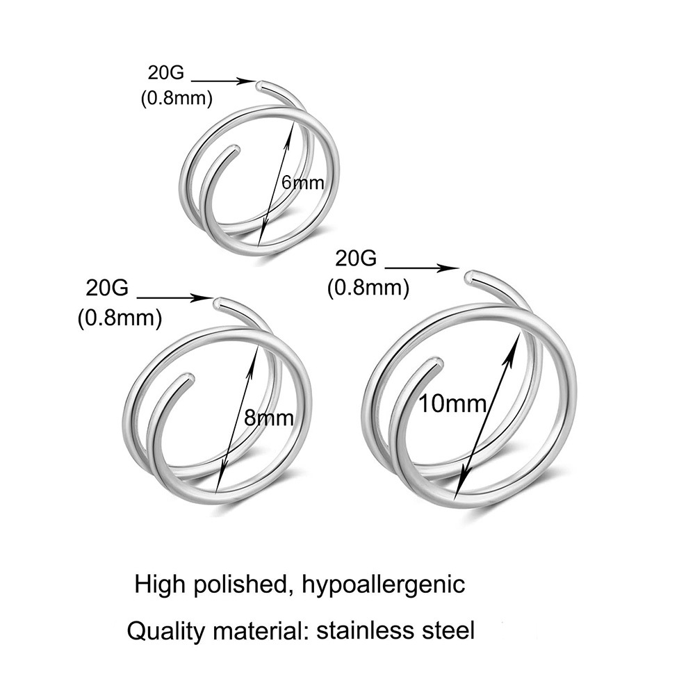 1PC Stainless Steel 316 Double – Body Jewelry Nose recenzja i cena
