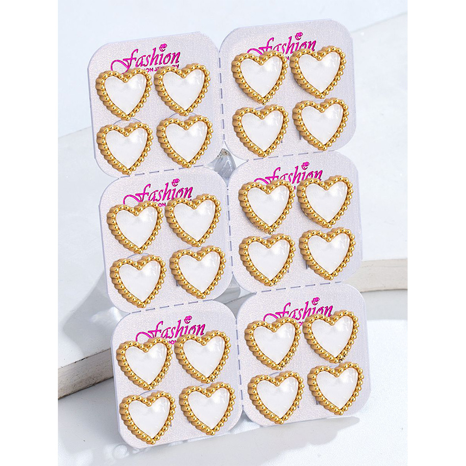 12 Pairs Lot Heart Stud Earrin – Body Jewelry Hypoallergenic recenzja i cena