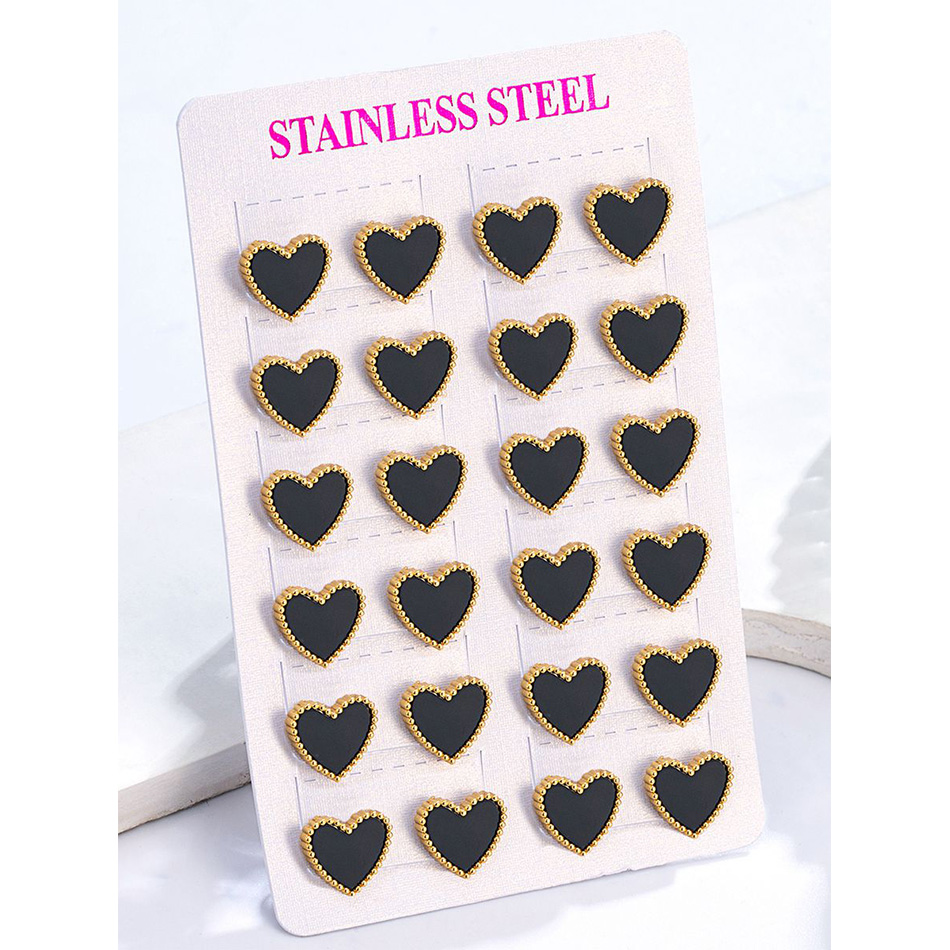 12 Pairs Lot Heart Stud Earrin – Body Jewelry Hypoallergenic recenzja i cena