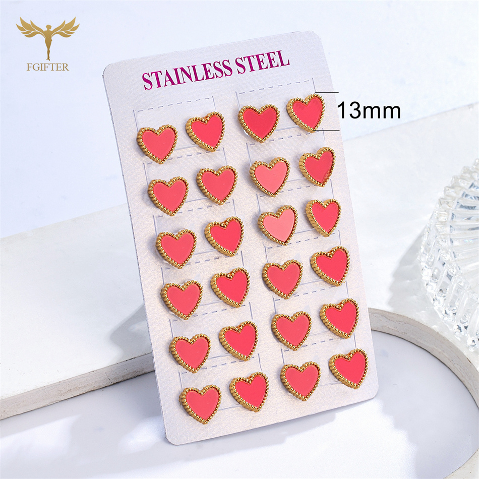 12 Pairs Lot Heart Stud Earrin – Body Jewelry Hypoallergenic recenzja i cena