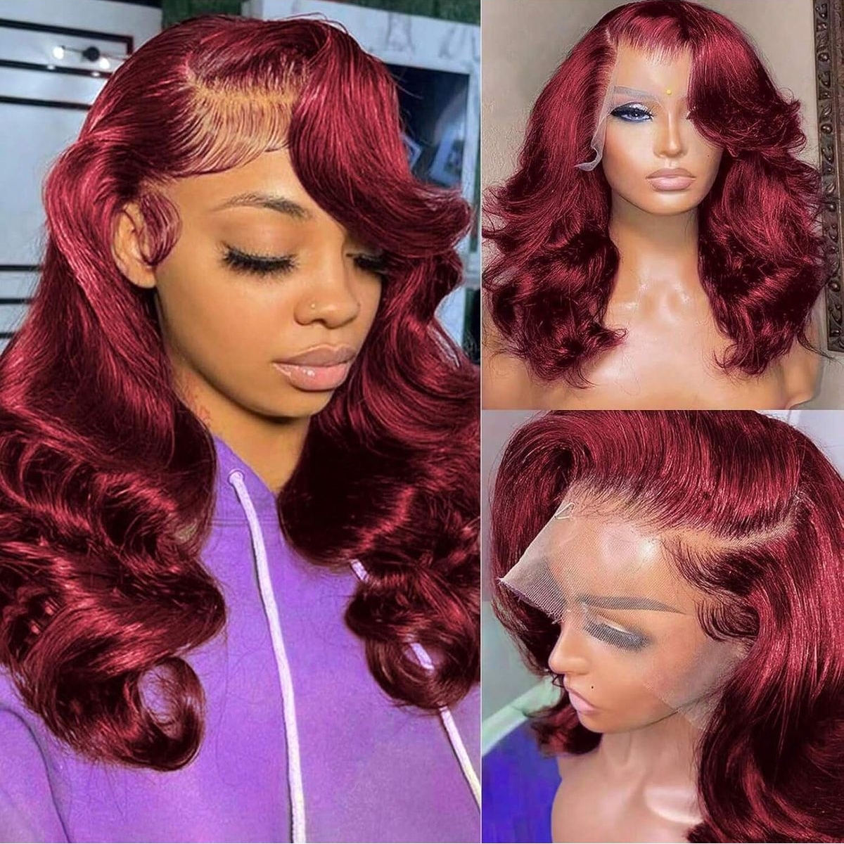Burgundy Red 99J Body Wave 13x – Body Jewelry Underwear recenzja i cena