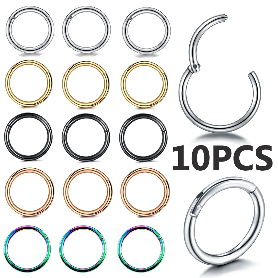 10pcs Hinged Segment Nose Ring – Septum Clicker Ring recenzja i cena