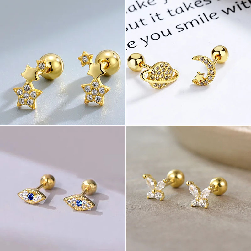 Gold Color Cubic Zirconia Stud – Body Jewelry Hypoallergenic recenzja i cena