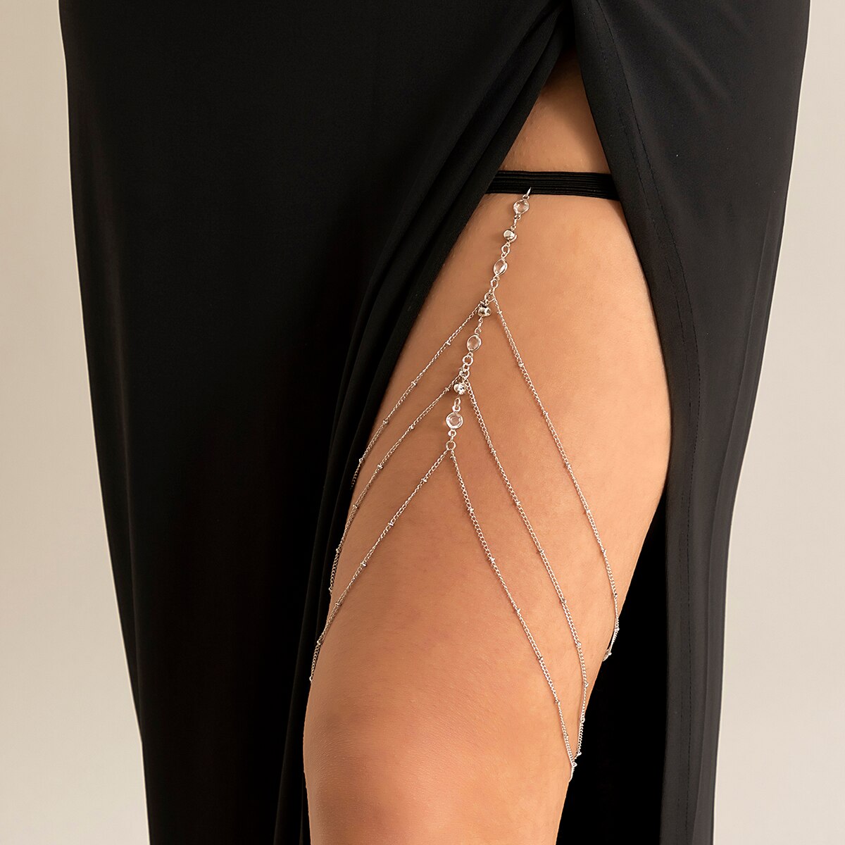Boho Elastic Band Crystal Leg  – Body Jewelry Leg Chain recenzja i cena