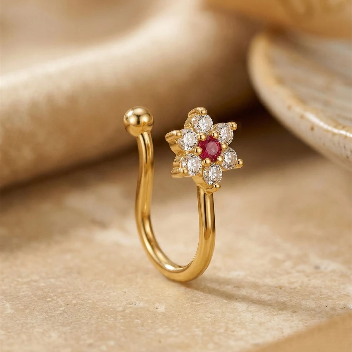 1PC Flower Shaped No Piercing  – Body Jewelry On Sale recenzja i cena