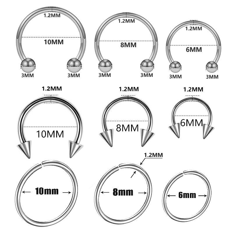 9pcs/lot Steel Ear Piercings H – Septum Clicker Ring recenzja i cena