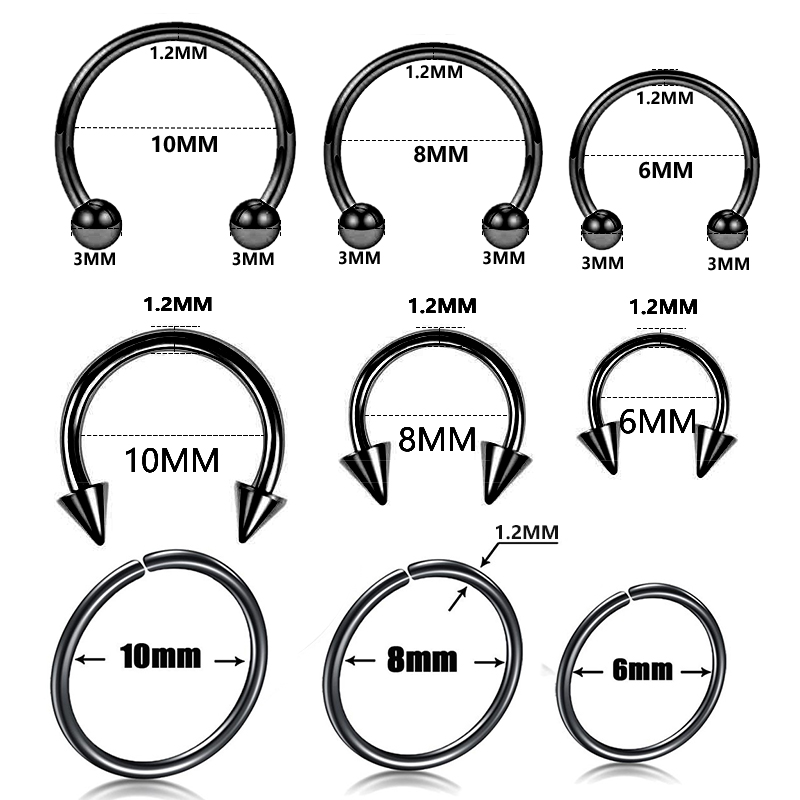 9pcs/lot Steel Ear Piercings H – Septum Clicker Ring recenzja i cena