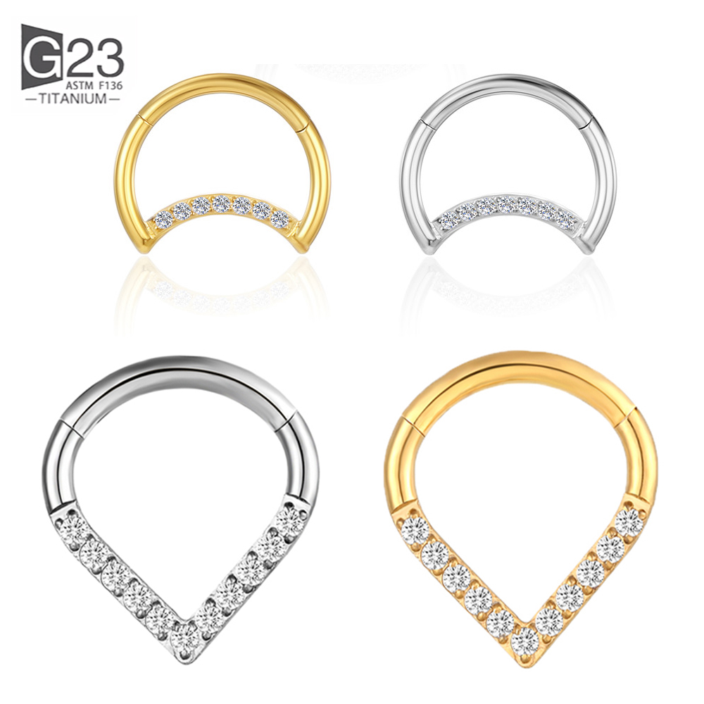 F136 Titanium Hinged Tear Drop – Septum Clicker Ring recenzja i cena