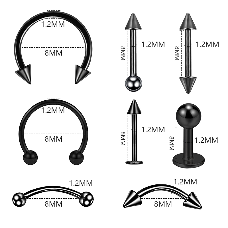 8PCS/Set Fashion Piercing Set  – Septum Clicker Ring recenzja i cena