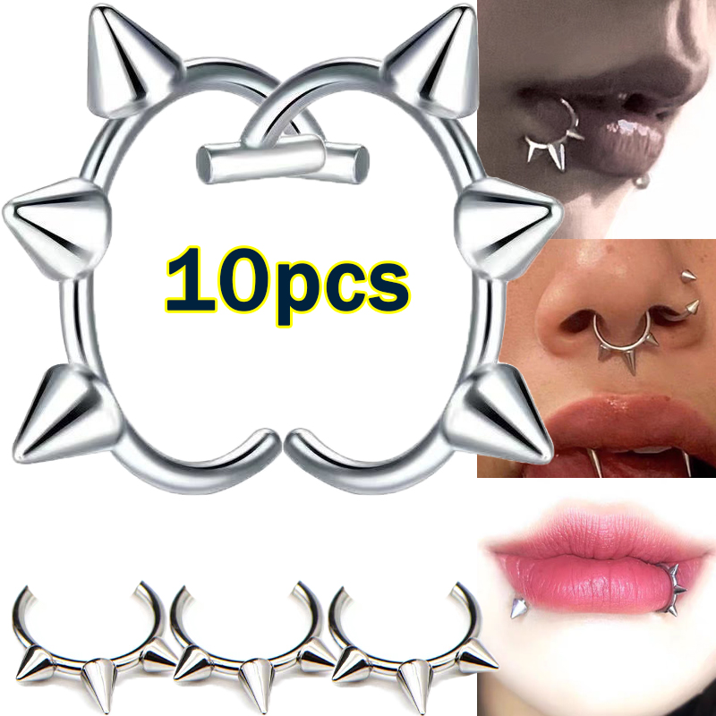 10pcs Punk Nose Ring One Nail  – Body Jewelry Nose recenzja i cena