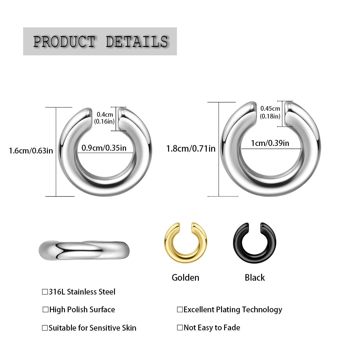 1pc Exaggerated c-Shaped Non-P – Body Jewelry Nose recenzja i cena