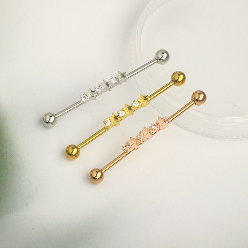 Stainless steel simple star Ba – Body Jewelry Industrial recenzja i cena