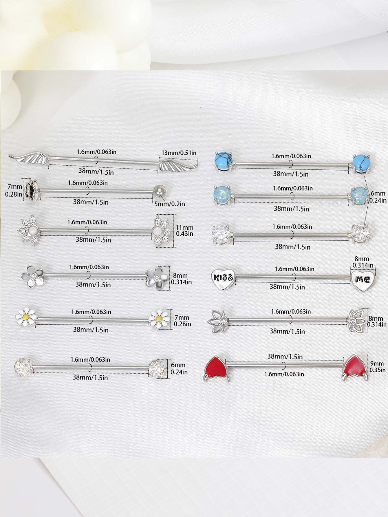 16G Arrows Hearts Industrial B – Body Jewelry Industrial recenzja i cena