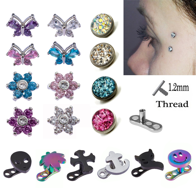1PC Dermal Anchor Top Piercing – Body Jewelry Implants recenzja i cena