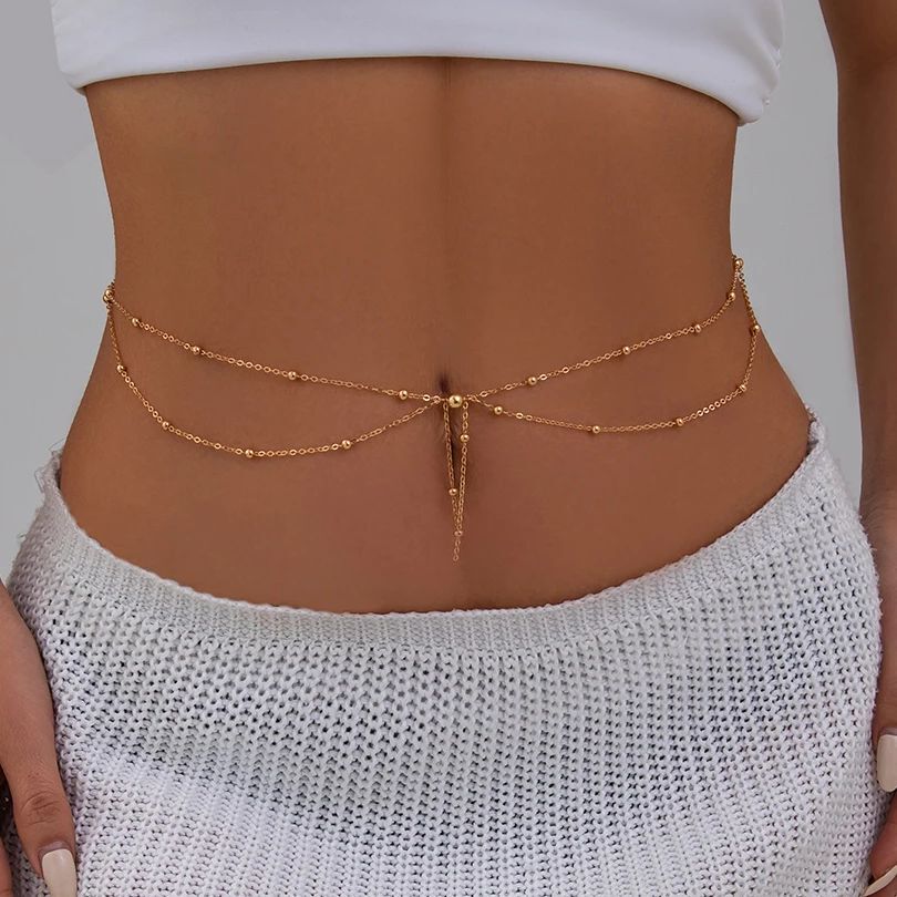 KunJoe Multilayer Gold Color T – Body Jewelry Outfit recenzja i cena