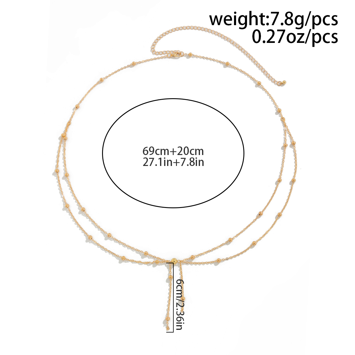 KunJoe Multilayer Gold Color T – Body Jewelry Outfit recenzja i cena