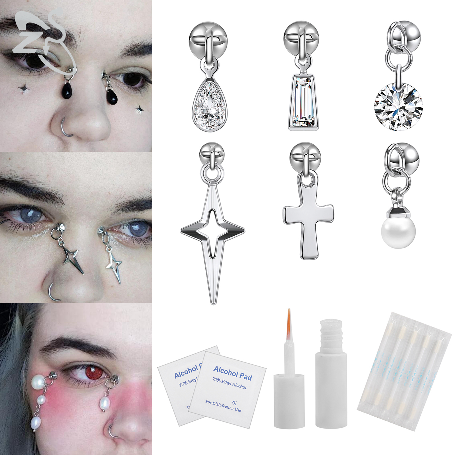 ZS 1 Set Fake Eyebrow Ring Men – Body Jewelry Nose recenzja i cena