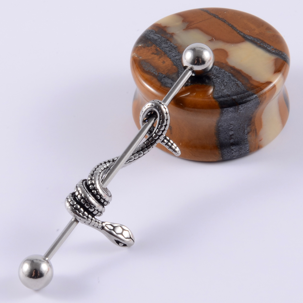 1Pcs Surgical Steel Snake Indu – Body Jewelry Industrial recenzja i cena