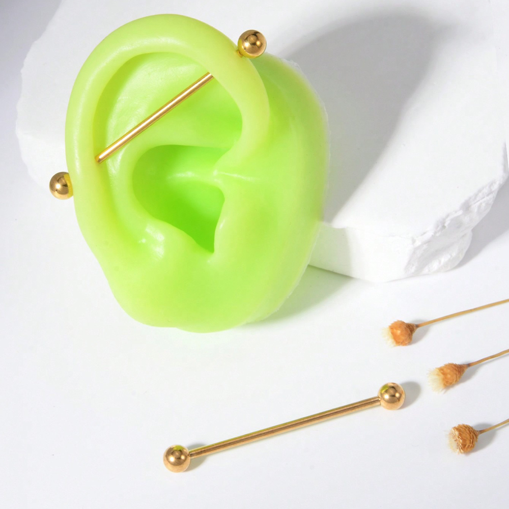 2PCS 14G Industrial Barbell Ca – Body Jewelry Industrial recenzja i cena