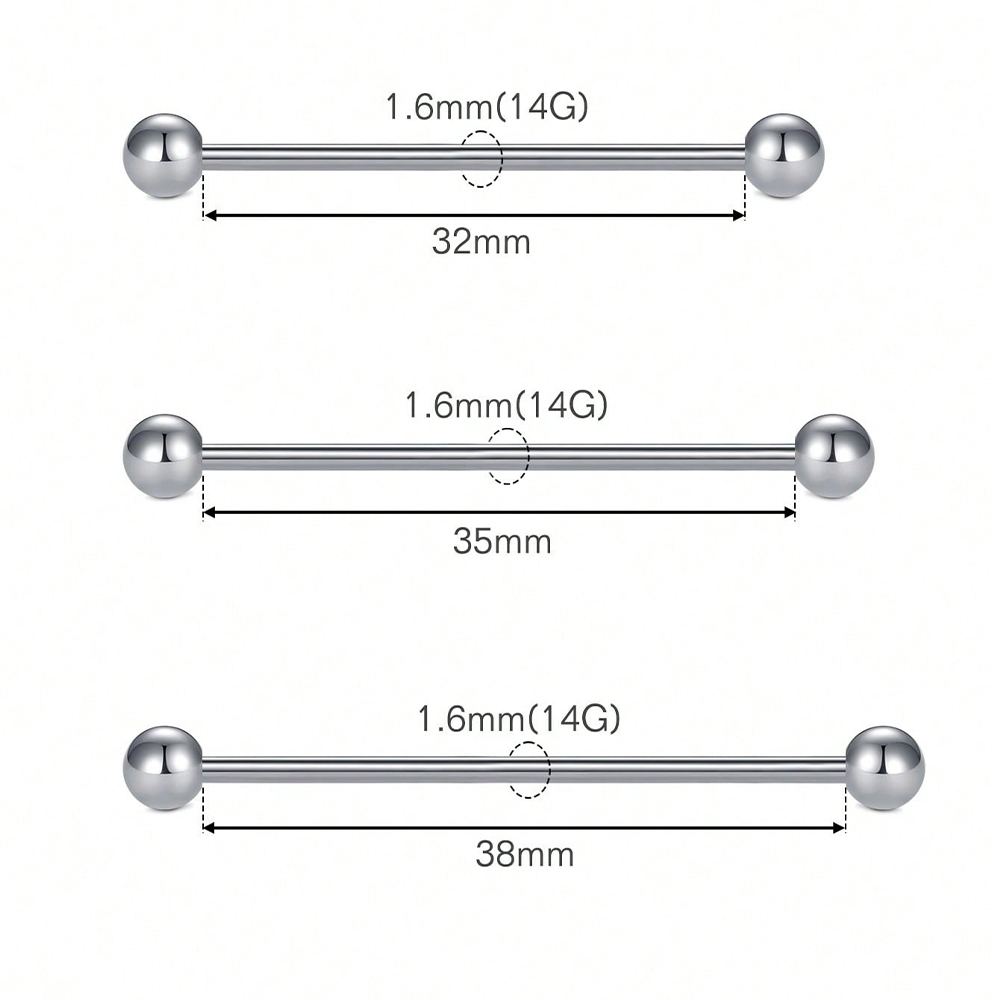 2PCS 14G Industrial Barbell Ca – Body Jewelry Industrial recenzja i cena