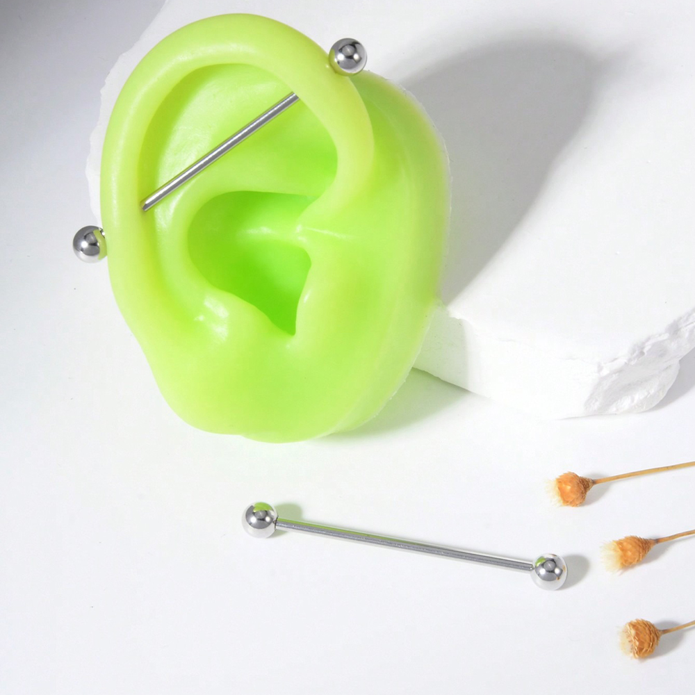 2PCS 14G Industrial Barbell Ca – Body Jewelry Industrial recenzja i cena