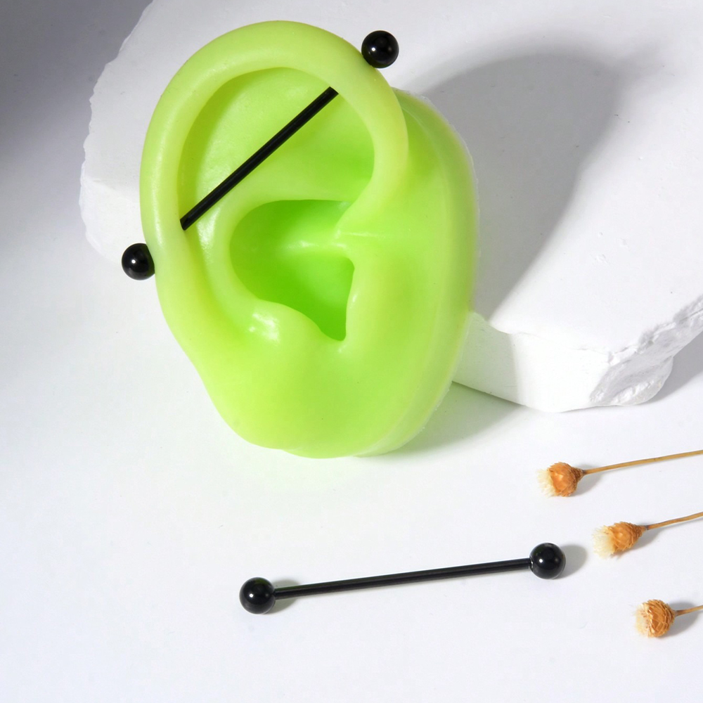 2PCS 14G Industrial Barbell Ca – Body Jewelry Industrial recenzja i cena