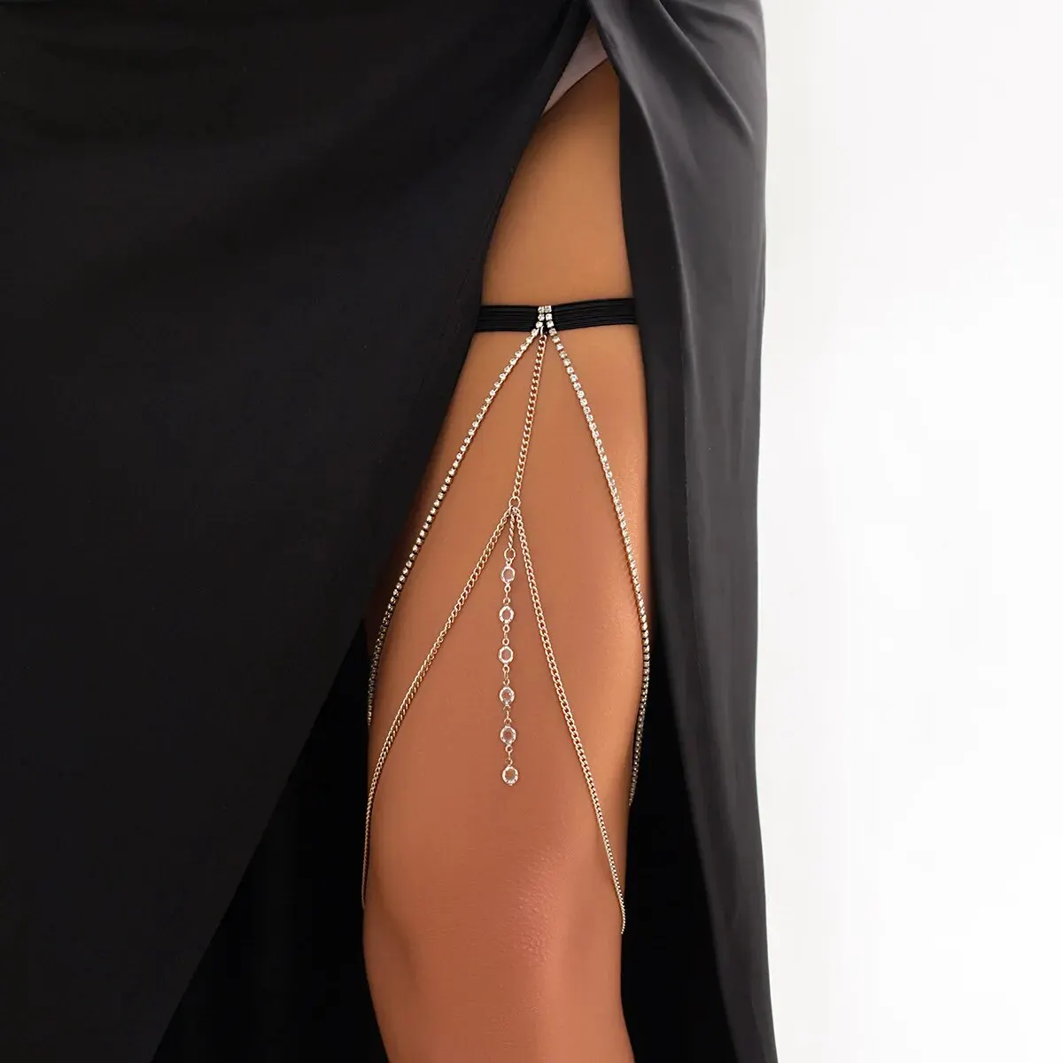 Sexy Shiny Crystal Multilayer  – Body Jewelry Leg Chain recenzja i cena
