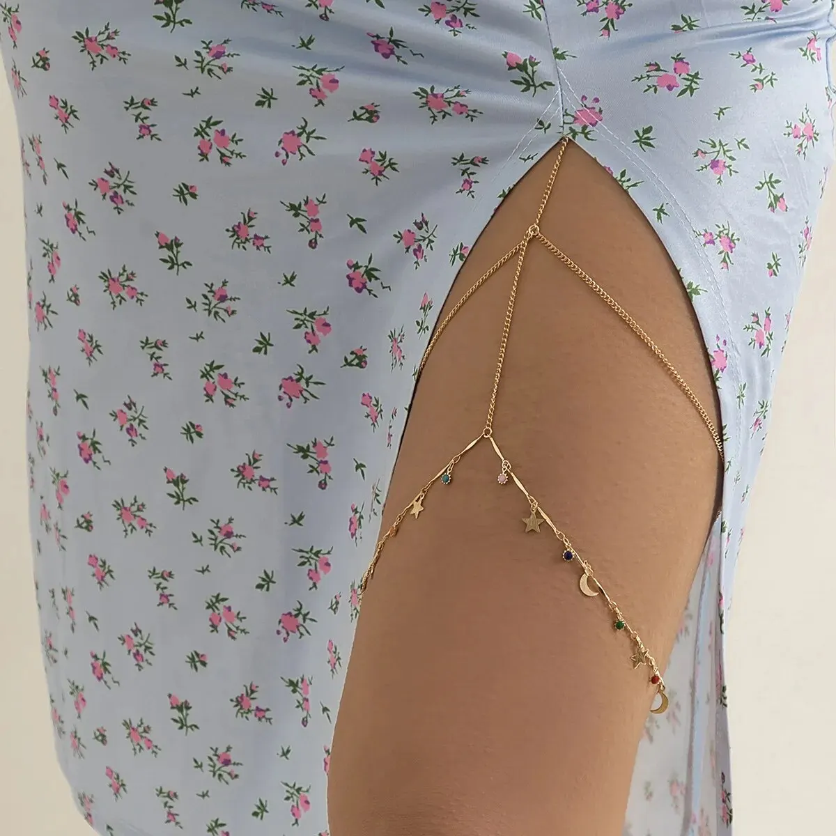 Sexy Shiny Crystal Multilayer  – Body Jewelry Leg Chain recenzja i cena