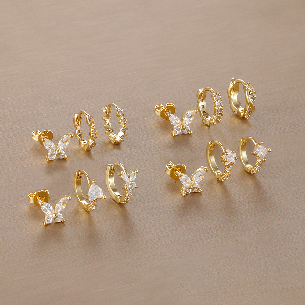 3PCS Gold Plated Zircon Butter – Body Jewelry Hypoallergenic recenzja i cena
