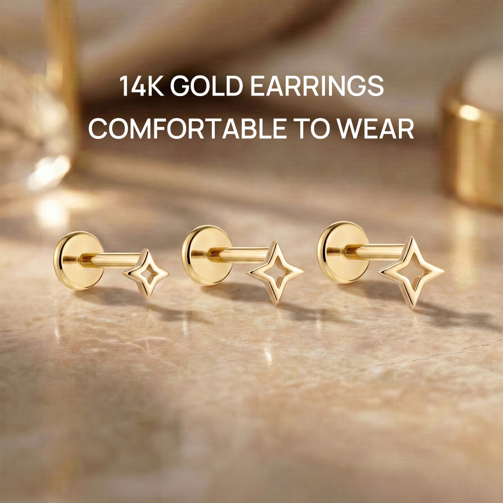 ROXI 1PC 5/6/8mm 14K Solid Gol – Body Jewelry Hypoallergenic recenzja i cena